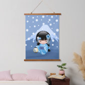 冬こけし人形 – ブルーマウンテンゲイザーガール 吊り下げ型タペストリー (寝室)