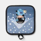 冬こけし人形 – ブルーマウンテンゲイザーガール 鍋敷き (正面)