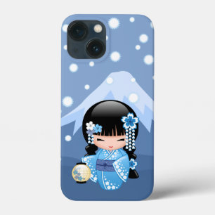 冬こけし人形 – ブルーマウンテンゲイザーガール iPhone 13 MINIケース