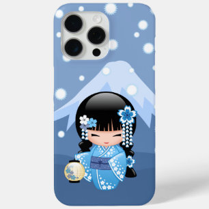 冬こけし人形 – ブルーマウンテンゲイザーガール iPhone 15 PRO MAXケース