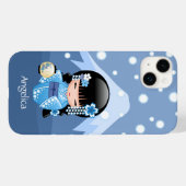 冬こけし人形 – ブルーマウンテンゲイザーガール Case-Mate iPhoneケース (裏面 (横))