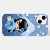 冬こけし人形 – ブルーマウンテンゲイザーガール Case-Mate iPhoneケース (裏面 (横))