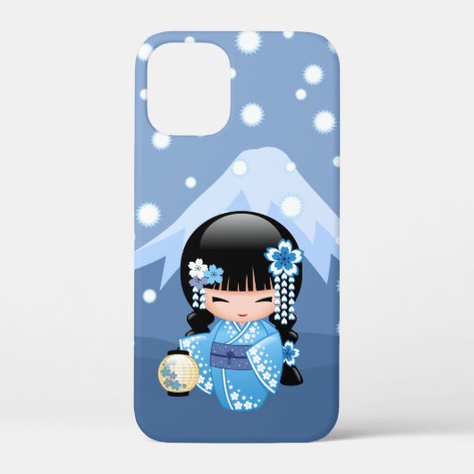 冬こけし人形 – ブルーマウンテンゲイザーガール Case-Mate iPhoneケース (裏面)