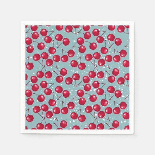 冬さくらんぼ。 スタンダードカクテルナプキン (正面)