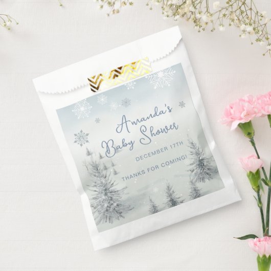 冬その寒い外の男の子の赤ちゃんシャワーありがとう フェイバーバッグ (封をした状態)