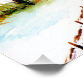 冬そりに乗る山のクリスマスウォーターの色 ポスター (コーナー)