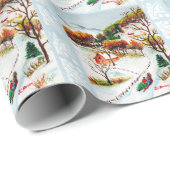 冬そりに乗る山のクリスマスウォーターの色 ラッピングペーパー (ロールコーナー)