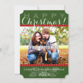 冬そりに乗る山のクリスマスフォトカード シーズンカード (裏面)