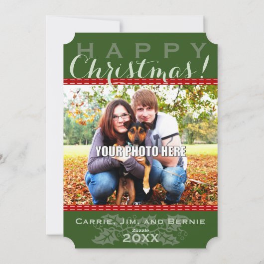 冬そりに乗る山のクリスマスフォトカード シーズンカード (裏面)