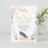 冬そりのベビー,ベビーシャワーの外は寒い 招待状 (スタンド正面)