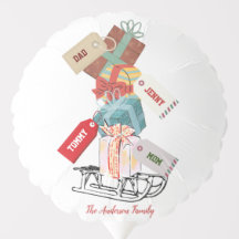 冬そりの雪の家族の名前のクリモダンスマス