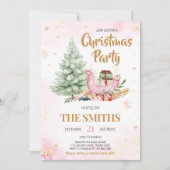 冬そりの雪の結晶クリスマスパーティー 招待状 (正面)