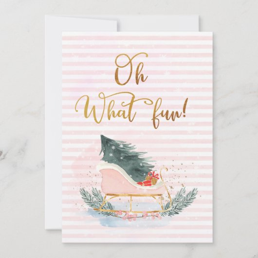 冬そりOh何おもしろい最初の誕生日投資 招待状 (裏面)