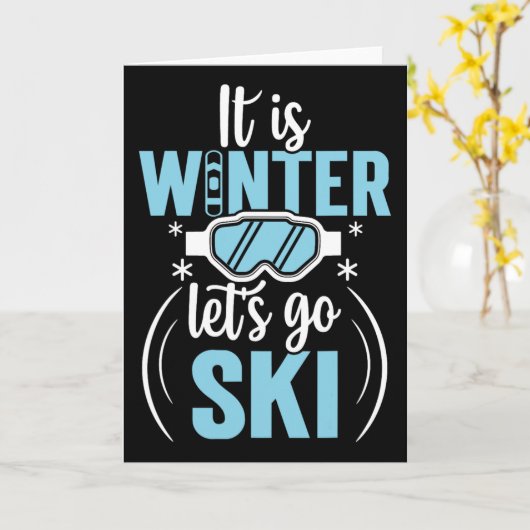 冬だ！スキーしようぜ！ カード (黄色い花)