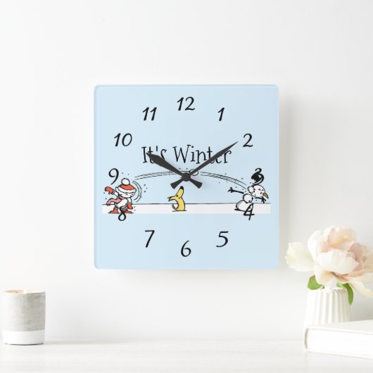 冬だ スクエア壁時計 (ホーム)