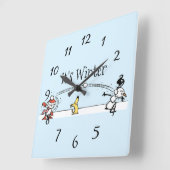 冬だ スクエア壁時計 (傾斜)