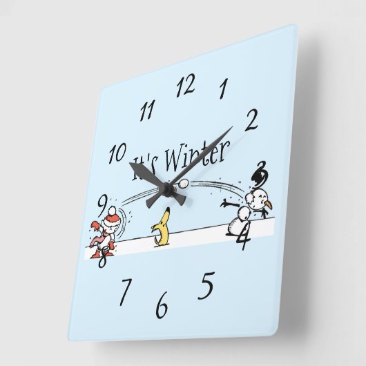 冬だ スクエア壁時計 (傾斜)