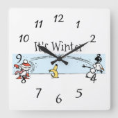 冬だ スクエア壁時計 (正面)