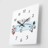 冬だ スクエア壁時計 (傾斜)