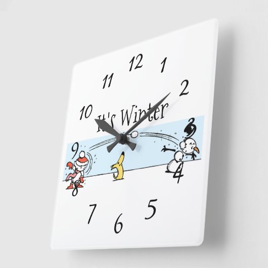 冬だ スクエア壁時計 (傾斜)