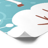 冬とクリスに最適なシームレスな鹿の背景, ポスター (角)