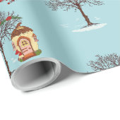 冬とクリスマスの装飾の木 ラッピングペーパー (ロールコーナー)