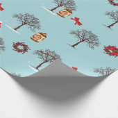 冬とクリスマスの装飾の木 ラッピングペーパー (角)