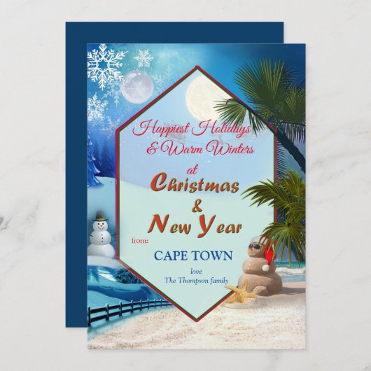 冬と夏のホリデーシーズン 招待状 (正面/裏面)