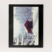 冬と屋根付き橋 ジグソーパズル (縦)