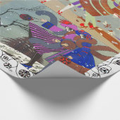 冬と秋アールデコ美しいファッション、白 ラッピングペーパー (角)