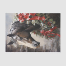 冬と美しい馬のリースクリスマス