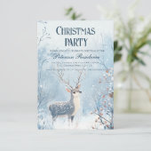 冬と鹿のライトブルー・クリスマス・パーティー 招待状 (スタンド正面)