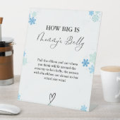 冬どのように大きいママの腹の赤ちゃんシャワーゲーム 台座サイン (インサイチュ)