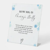 冬どのように大きいママの腹の赤ちゃんシャワーゲーム 台座サイン (正面)