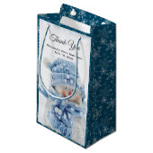 冬にかわいい雪だるまの写真ありがとう スモールペーパーバッグ (正面アングル)