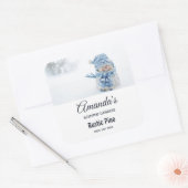 冬にかわいい雪だるまの写真 – Candle Biz スクエアシール (封筒)