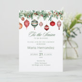 冬になるシーズン結婚したブライダルシャワー 招待状 (スタンド正面)