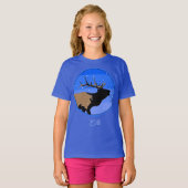 冬にエルクをブグリング – オリジナル野生動物アートT-S Tシャツ (正面フル)