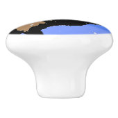 冬にエルクをブグリング – Wildlife Artオリジナル セラミックノブ (側面)