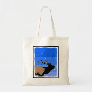 冬にエルクをブグリング – Wildlife Artオリジナル トートバッグ