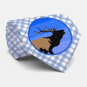 冬にエルクをブグリング – Wildlife Artオリジナル ネクタイ (ロール)
