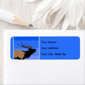 冬にエルクをブグリング – Wildlife Artオリジナル ラベル (インサイチュ)
