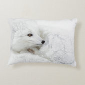 冬にカールするホッキョクギツネ アクセントクッション (裏面)
