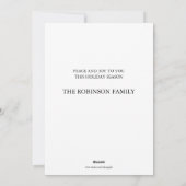 冬にトナカイ雪の休日グリーティングカード シーズンカード (裏面)