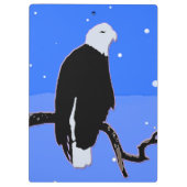 冬にハゲのワシ – オリジナル野生動物アート クリップボード (裏面)