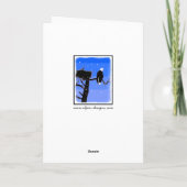 冬にハゲのワシ – オリジナル野生動物アート シーズンカード (裏面)