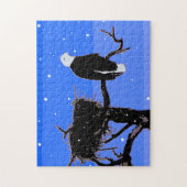 冬にハゲのワシ – オリジナル野生動物アート ジグソーパズル (縦)