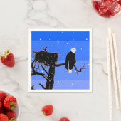 冬にハゲのワシ – オリジナル野生動物アート スタンダードカクテルナプキン (インサイチュ)