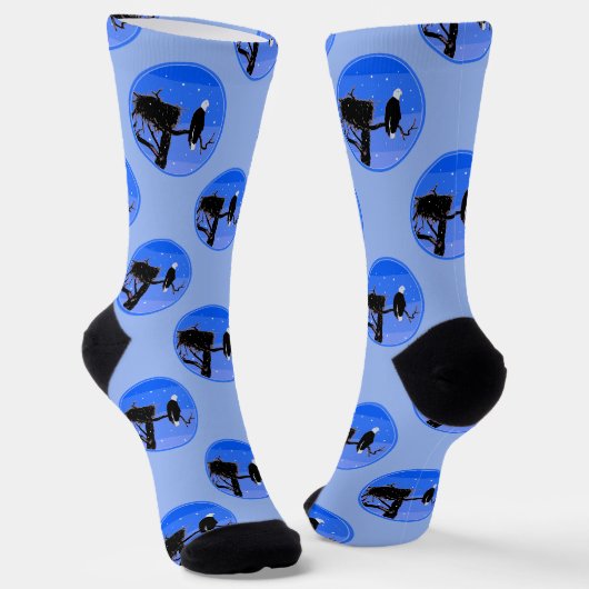 冬にハゲのワシ – オリジナル野生動物アート ソックス (傾斜あり)