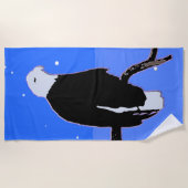 冬にハゲのワシ – オリジナル野生動物アート ビーチタオル (正面)